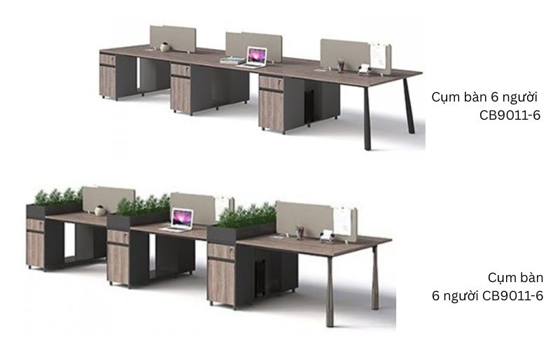 Bàn cụm 6 - 8 người thích hợp cho các văn phòng lớn