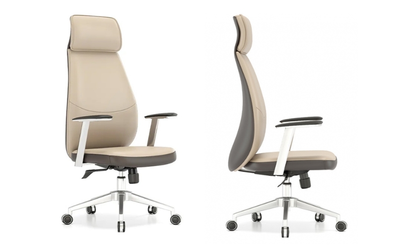 Ghế giám đốc lưng cao màu kem D6812A