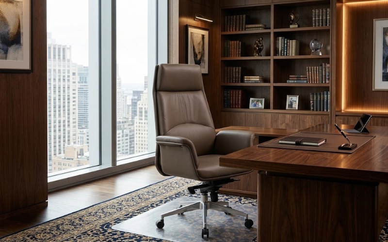 Mẫu ghế giám đốc da màu nâu cao cấp