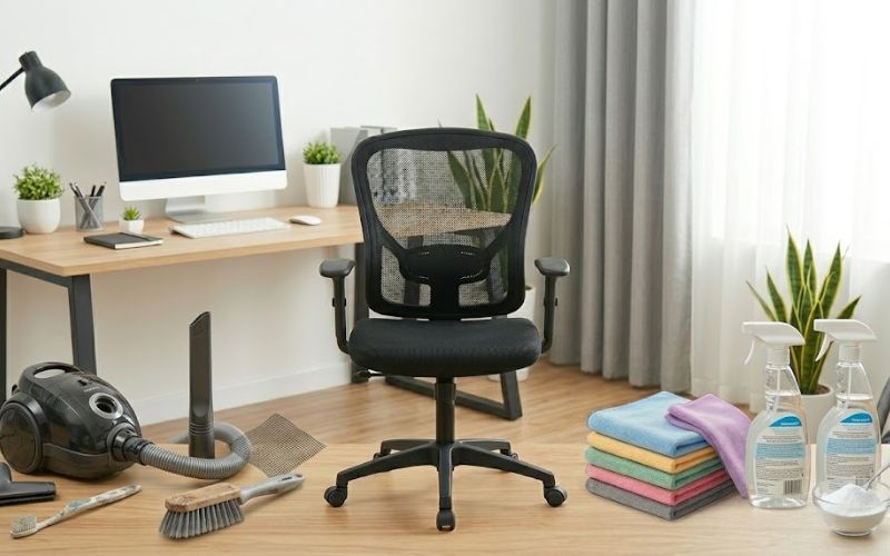 Các dụng cụ cần chuẩn bị để vệ sinh ghế lưới 