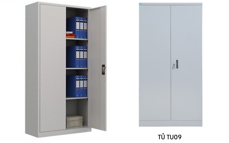 Tủ đứng sắt 2 cánh thiết kế có khóa an toàn